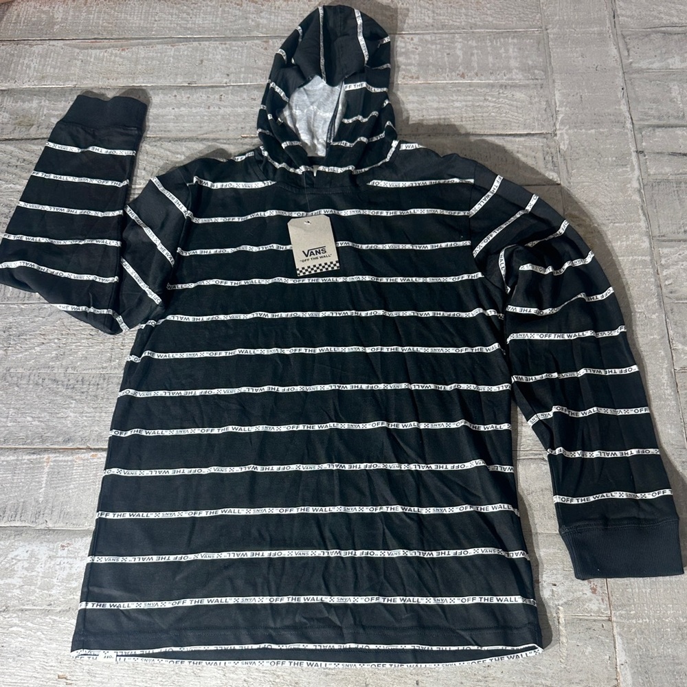 Vans “Off The Wall”  Kids Renew Stripe Lightweight Hoodie Size L